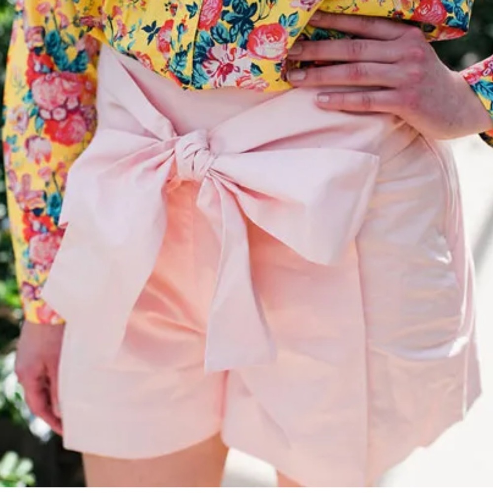 JCrew tie waist liberty short in pink